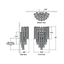 Load image into Gallery viewer, Lorelei Waterfall LED Wall Light - line drawing.