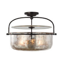 Load image into Gallery viewer, Lorford Semi Flush Mount Ceiling Light in Age Iron.