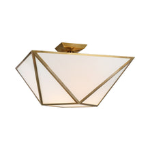 Load image into Gallery viewer, Lorino LED Semi Flush Ceiling Light in Hand-Rubbed Antique Brass (1-Light).