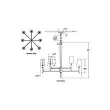 Load image into Gallery viewer, Lyra Chandelier - line drawing.