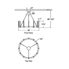 Load image into Gallery viewer, Mafra LED Chandelier - line drawing.