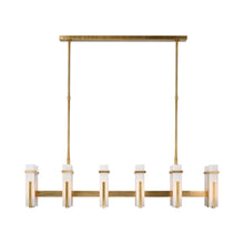 Load image into Gallery viewer, Malik LED Linear Chandelier in Antique Nickel (Alabaster).
