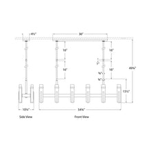 Load image into Gallery viewer, Malik LED Linear Chandelier - line drawing.