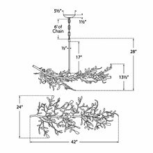 Load image into Gallery viewer, Mandeville Linear Chandelier - line drawing.