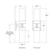 Load image into Gallery viewer, Marais Bath Wall Light - line drawing.