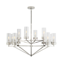 Load image into Gallery viewer, Marais Chandelier in Polished Nickel/Clear Glass.