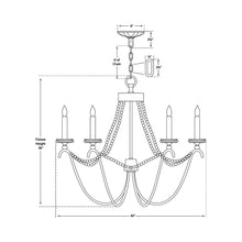 Load image into Gallery viewer, Marigot Chandelier - line drawing.