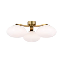 Load image into Gallery viewer, Marisol LED Flush Mount Ceiling Light in Soft Brass.