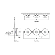 Load image into Gallery viewer, Marisol LED Vanity Wall Light - line drawing.