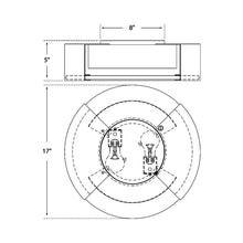 Load image into Gallery viewer, Melagne LED Flush Mount Ceiling Light - line drawing.