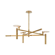 Load image into Gallery viewer, Melange Floating Disc LED Chandelier in Antique-Burnished Brass(Large).
