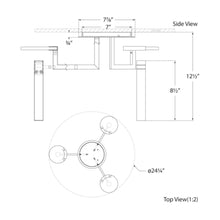 Load image into Gallery viewer, Melange Floating Disc LED Semi Flush Ceiling Light - line drawing.