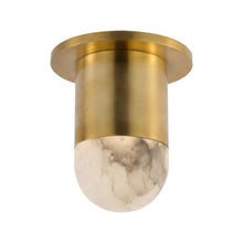 Load image into Gallery viewer, Melange Mini Monopoint LED Flush Mount Ceiling Light in Antique-Burnished Brass.