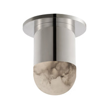 Load image into Gallery viewer, Melange Mini Monopoint LED Flush Mount Ceiling Light in Polished Nickel.
