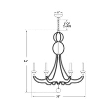 Load image into Gallery viewer, Milan Chandelier - line drawing.