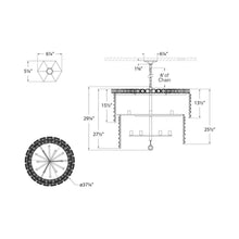 Load image into Gallery viewer, Milazzo Waterfall Chandelier - line drawing.