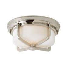 Load image into Gallery viewer, Milton Outdoor Flush Mount Ceiling Light in Polished Nickel (Large).