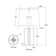 Load image into Gallery viewer, Minx LED Table Lamp - line drawing.