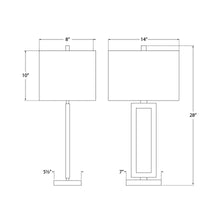 Load image into Gallery viewer, Mod Tall Table Lamp - line drawing.