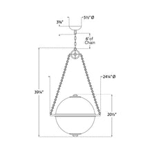 Load image into Gallery viewer, Modern Globe Pendant Light - line drawing.