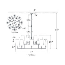 Load image into Gallery viewer, Modica Ring LED Chandelier - line drawing.