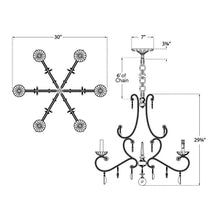 Load image into Gallery viewer, Montmartre Chandelier - line drawing.