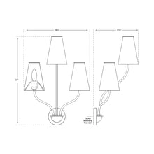 Load image into Gallery viewer, Montreuil Wall Light - line drawing.