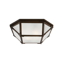 Load image into Gallery viewer, Morris Flush Mount Ceiling Light in Antique Zinc/Frosted Glass (Small).