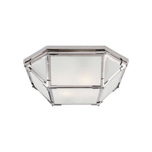 Load image into Gallery viewer, Morris Flush Mount Ceiling Light in Polished Nickel/Frosted Glass (Small).