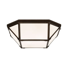Load image into Gallery viewer, Morris Flush Mount Ceiling Light in Antique Zinc/White Glass (Large).