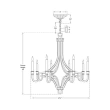 Load image into Gallery viewer, Mykonos Chandelier - line drawing.