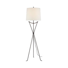 Load image into Gallery viewer, Neith Tripod LED Floor Lamp in Aged Iron.