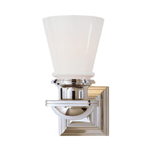 Load image into Gallery viewer, New York Subway Bath Wall Light in Polished Nickel.