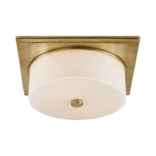 Load image into Gallery viewer, Newhouse Flush Mount Ceiling Light in Hand-Rubbed Antique Brass.