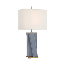 Load image into Gallery viewer, Niki Table Lamp in Polar Blue Crackle.