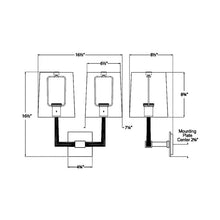 Load image into Gallery viewer, Ojai Double Wall Light - line drawing.