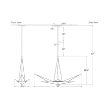 Load image into Gallery viewer, Ori LED Linear Chandelier - line drawing.