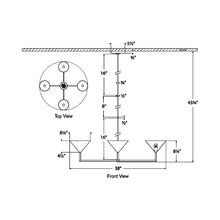 Load image into Gallery viewer, Orsay LED Linear Pendant Light - line drawing.
