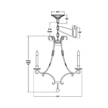 Load image into Gallery viewer, Oslo Chandelier - line drawing.