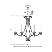Load image into Gallery viewer, Oslo Chandelier - line drawing.