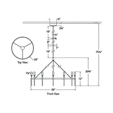 Load image into Gallery viewer, Overture LED Chandelier - line drawing.