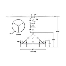Load image into Gallery viewer, Overture LED Chandelier - line drawing.