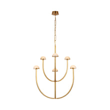 Load image into Gallery viewer, Pedra LED Chandelier in Antique-Burnished Brass (Large).