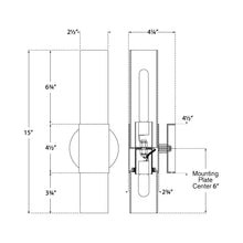 Load image into Gallery viewer, Penz Bath Wall Light - line drawing.