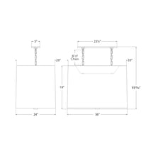 Load image into Gallery viewer, Perfect Pleat Pendant Light - line drawing.