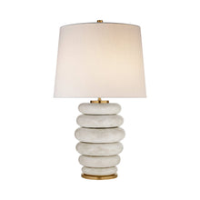 Load image into Gallery viewer, Phoebe Table Lamp in Antiqued White Ceramic(Small).
