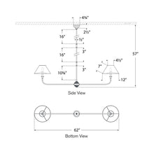Load image into Gallery viewer, Piaf Linear Pendant Light - line drawing.