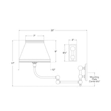 Load image into Gallery viewer, Pimlico Swing Arm Wall Light - line drawing.