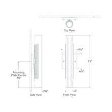 Load image into Gallery viewer, Precision LED Bath Wall Light - line drawing.
