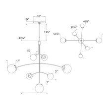 Load image into Gallery viewer, Prescott Chandelier - line drawing.